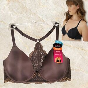 NWT Maidenform One Fabulous Fit Brown Lace Racerback Bra